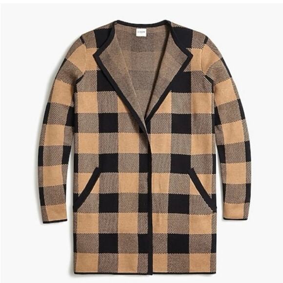 J. Crew Herritage Vanessa Sweater-Jacket In Buffalo Check Plaid Size XXL - Picture 1 of 5